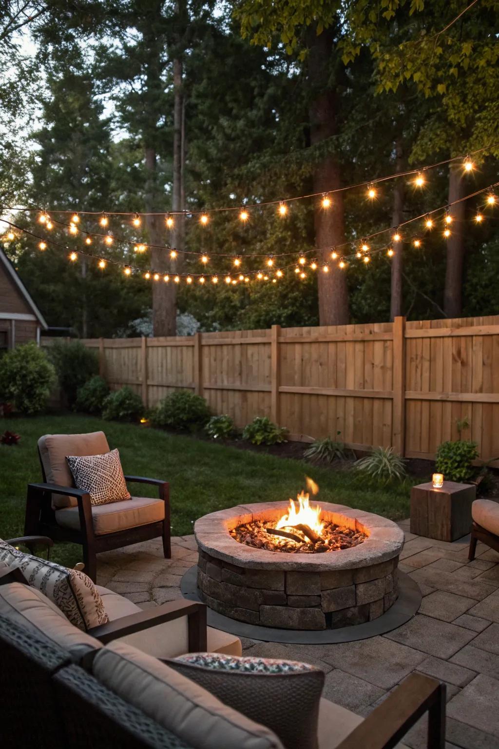 Fire pits provide warmth and a natural focal point in backyards.