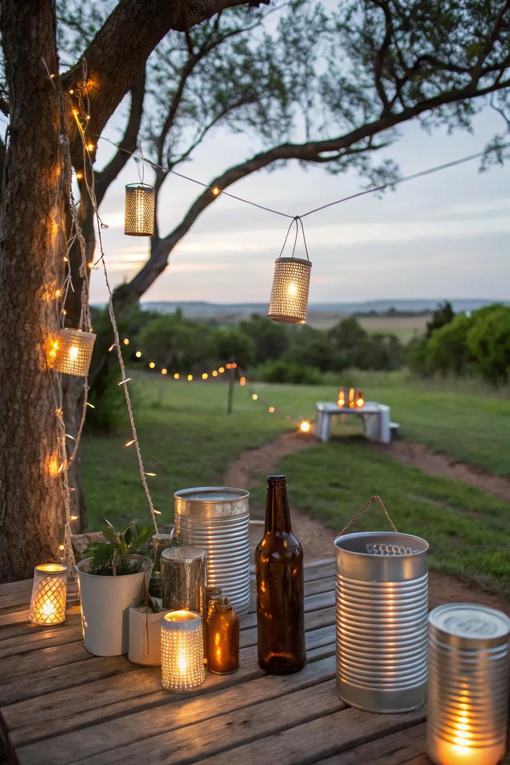 DIY lighting projects using recycled items add unique character.