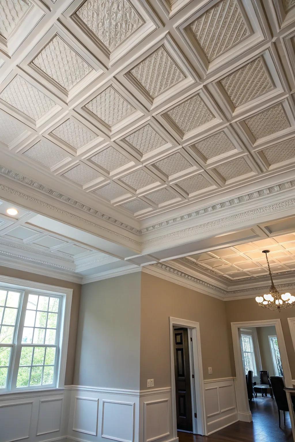 Box molding adds refined texture and depth to ceilings.