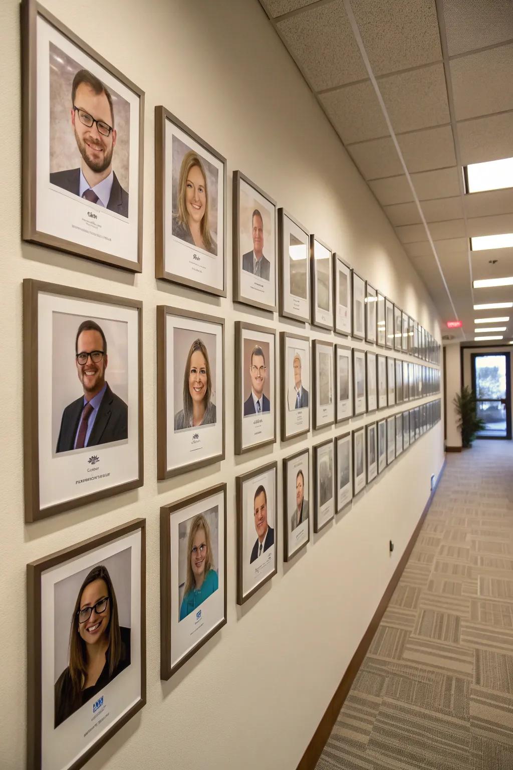 Neatly arranged employee photos in a classic grid layout.