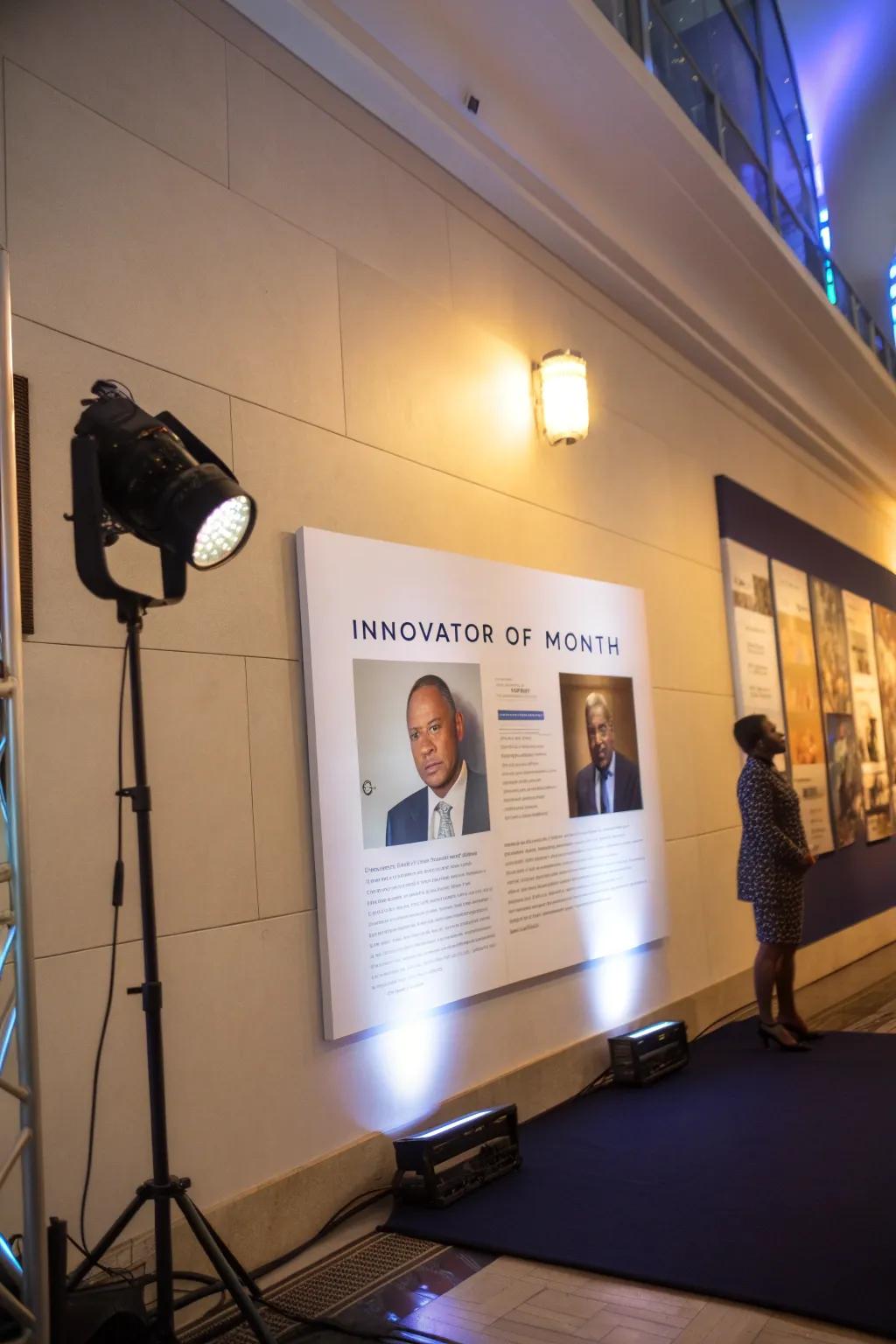 Dedicated spotlight area for recognizing the Innovator of the Month.