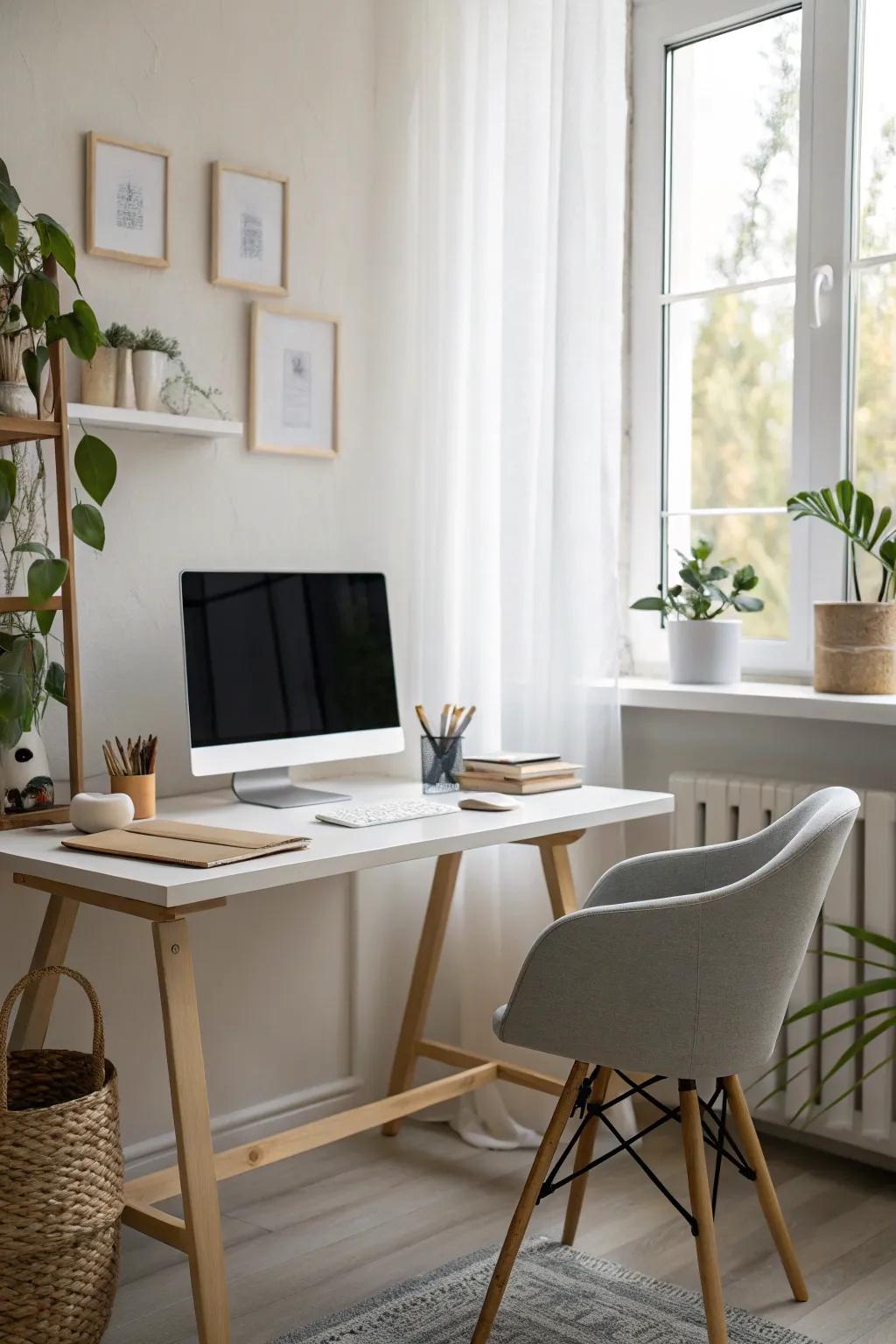 Minimalist office design promotes clarity and concentration.