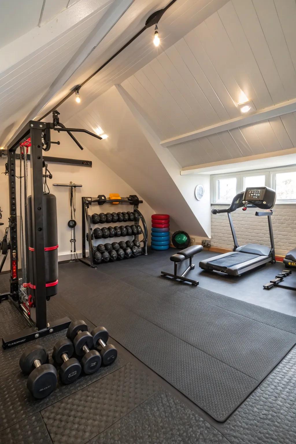 Robust flooring supports safe and effective workouts.
