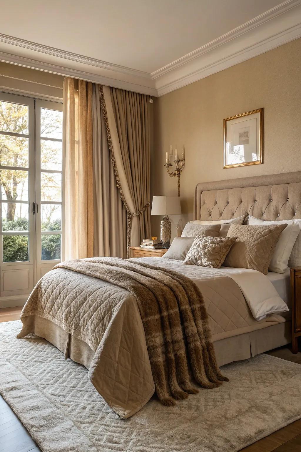 Bedroom featuring a rich combination of layered textures.