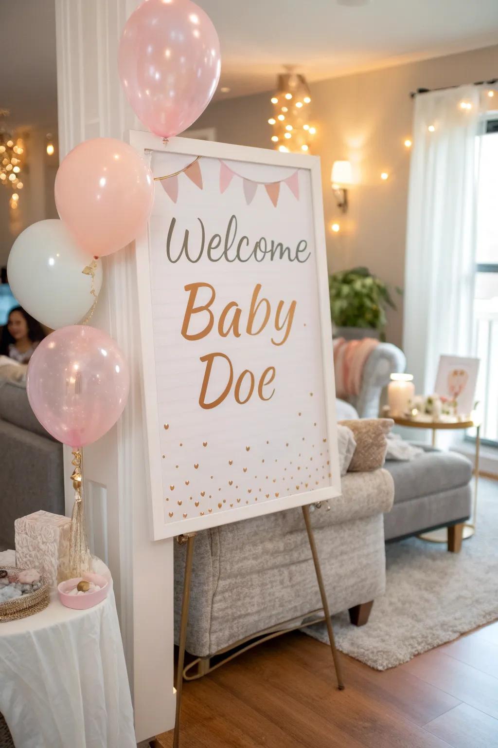 Custom decorations adding a unique touch to the baby shower.