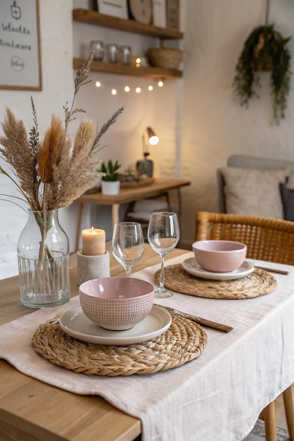 A clean and elegant table setting for a baby shower.