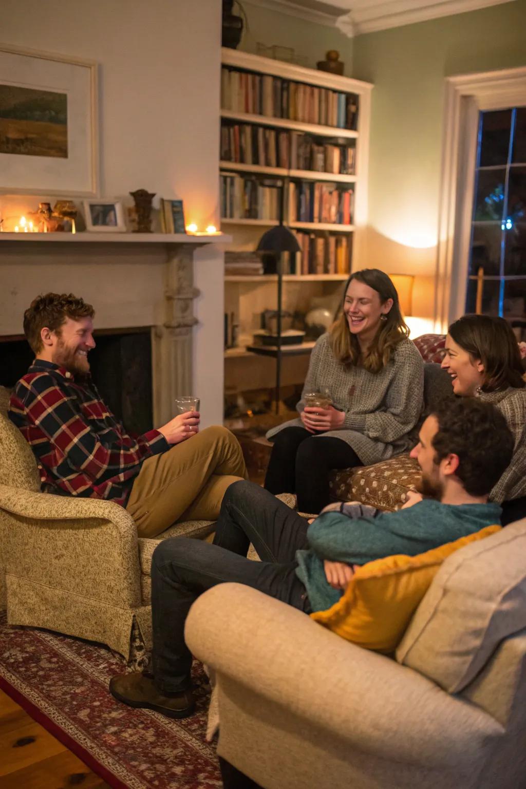 Guests enjoying a calm, game-free baby shower.