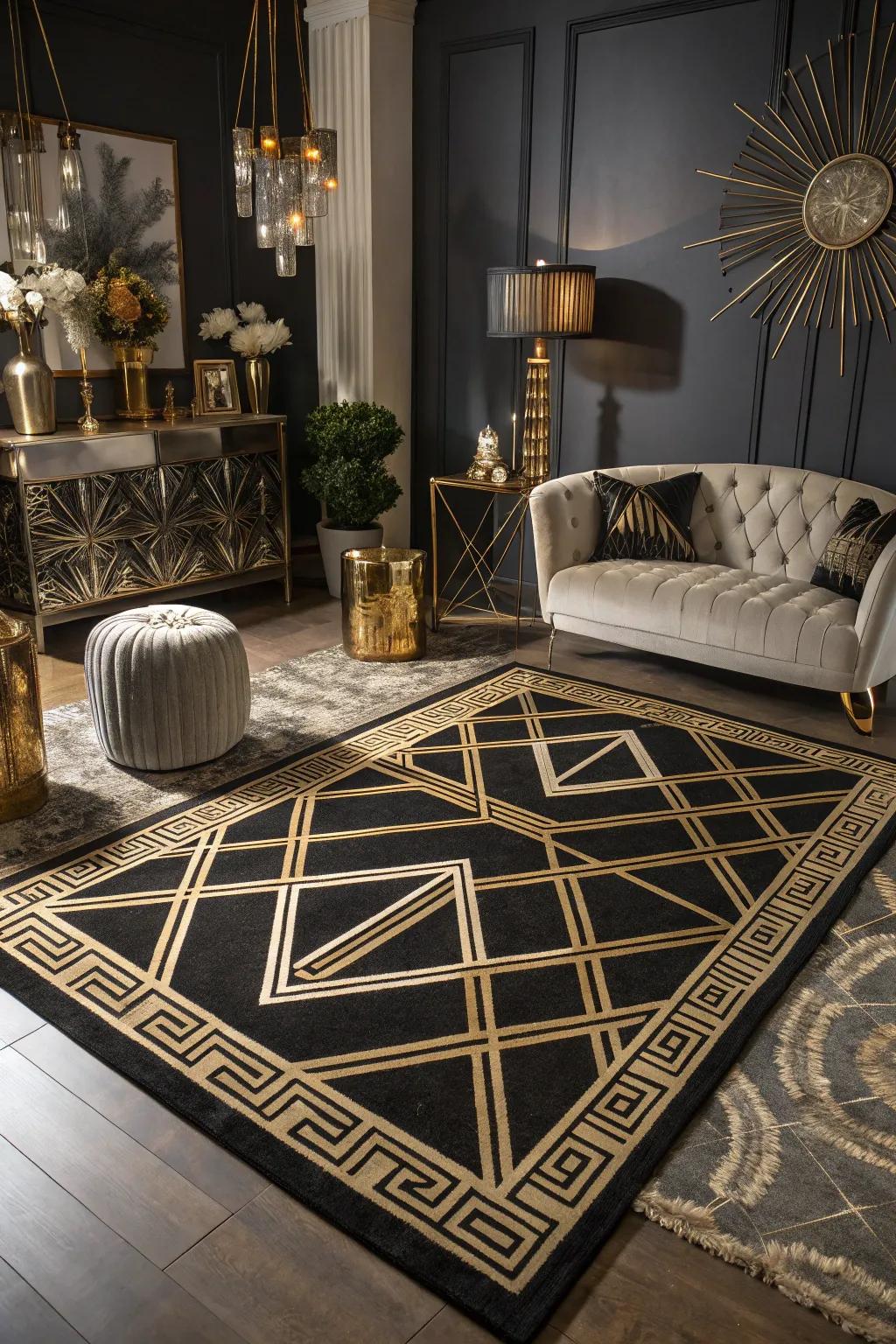 Art Deco rugs add sophistication and luxury.