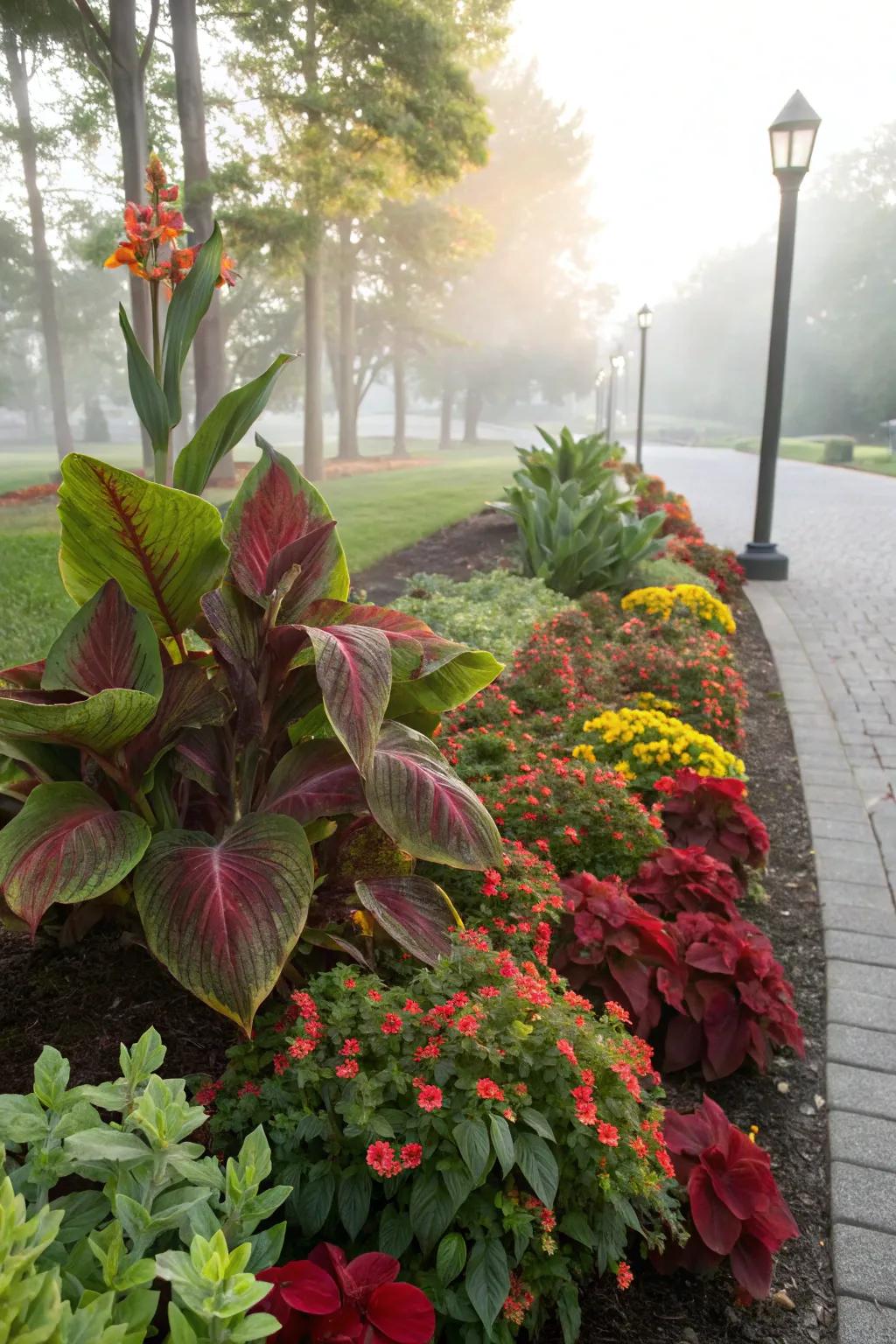 Canna lilies paired with companion plants for balanced gardens.