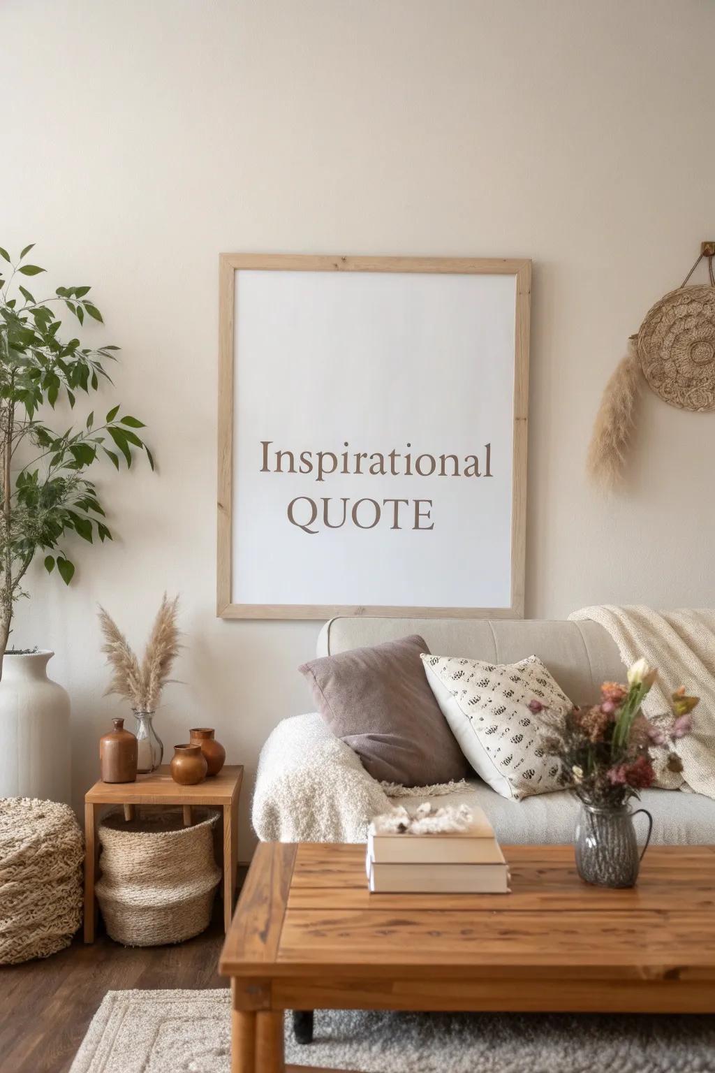 Typography posters inspire daily motivation.