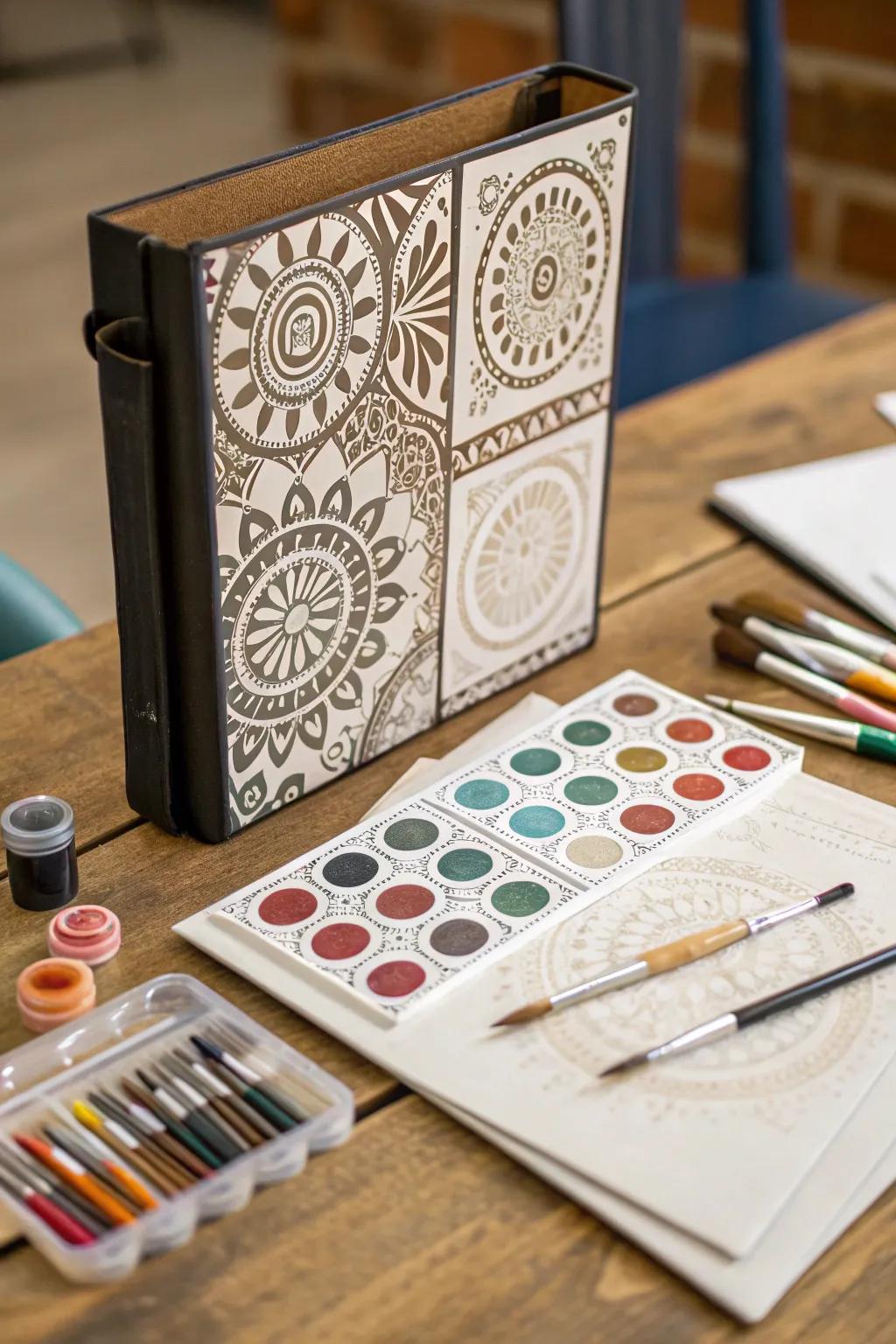 Achieve neat and stylish folder designs with stencils.