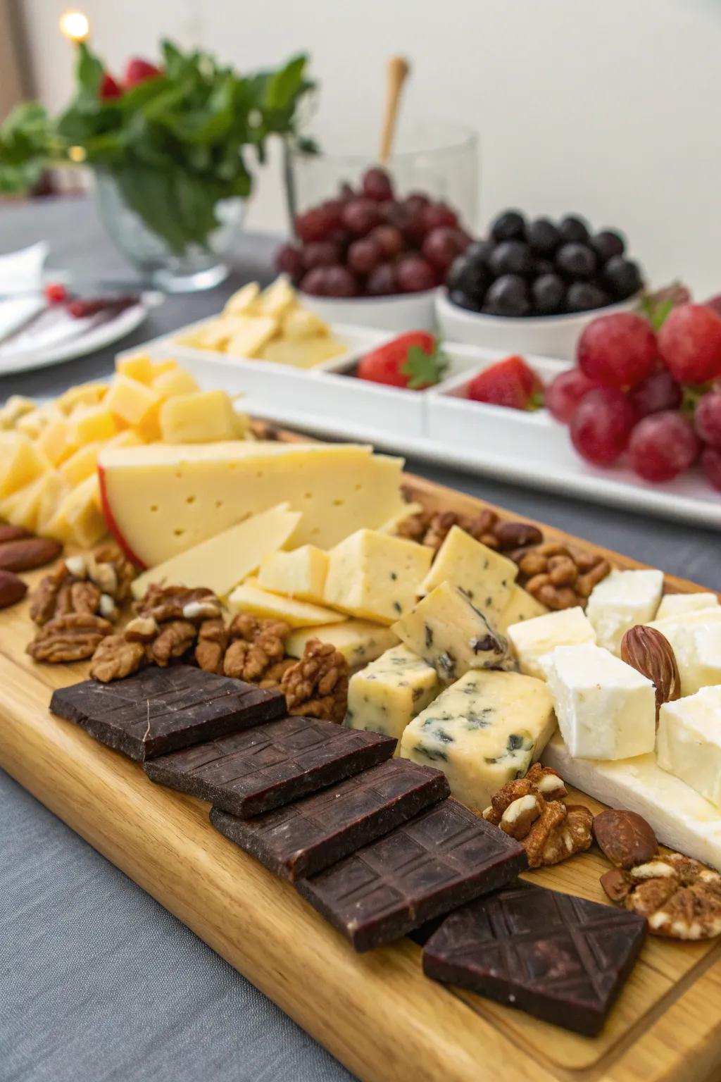 An adventurous pairing of chocolate and cheese for sophisticated palates.