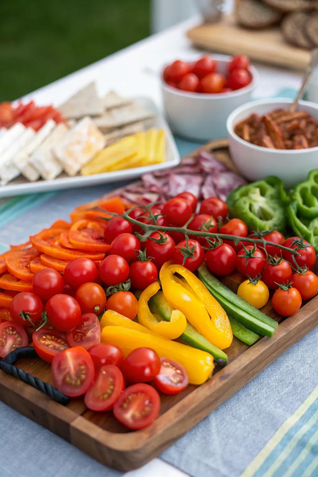 Fresh vegetables adding color and crunch
