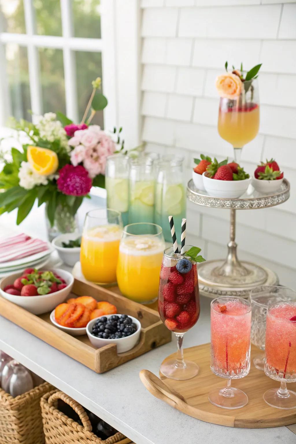 Signature drink station with elegant presentation.