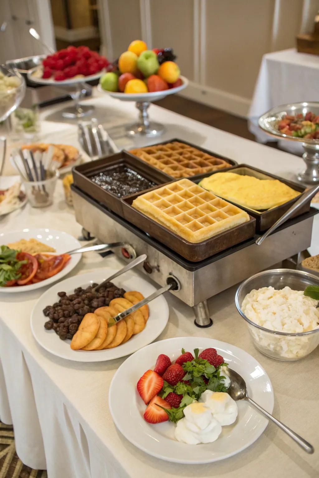 Interactive food stations add excitement to brunch.