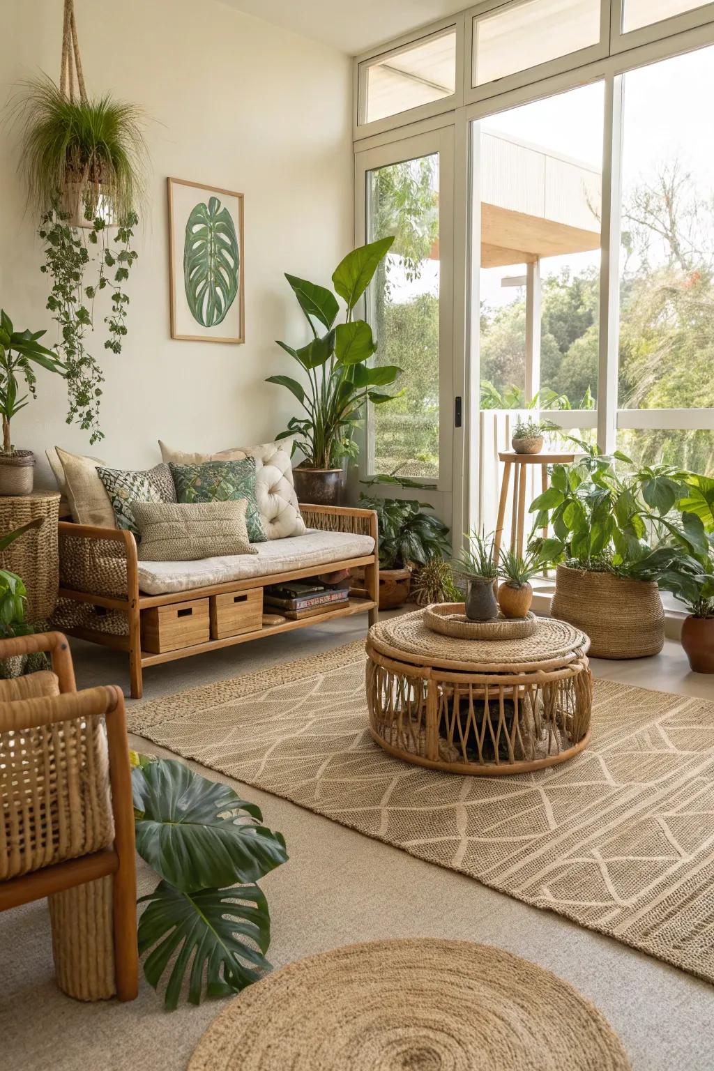 Eco-conscious carpets blend style with sustainability.
