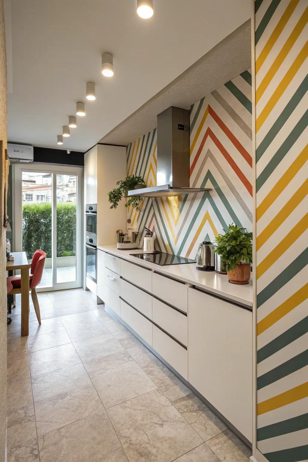 Diagonal stripes add a contemporary twist to classic patterns.