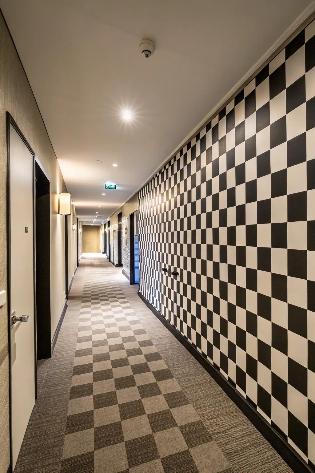 Checkerboard patterns blend elegance with playful charm.