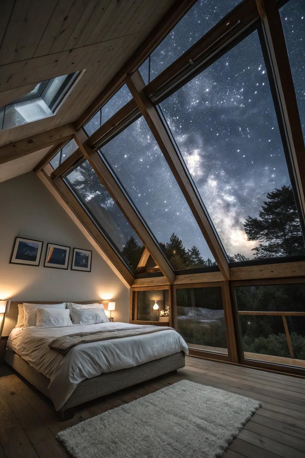 Enjoy celestial views from your bedroom.
