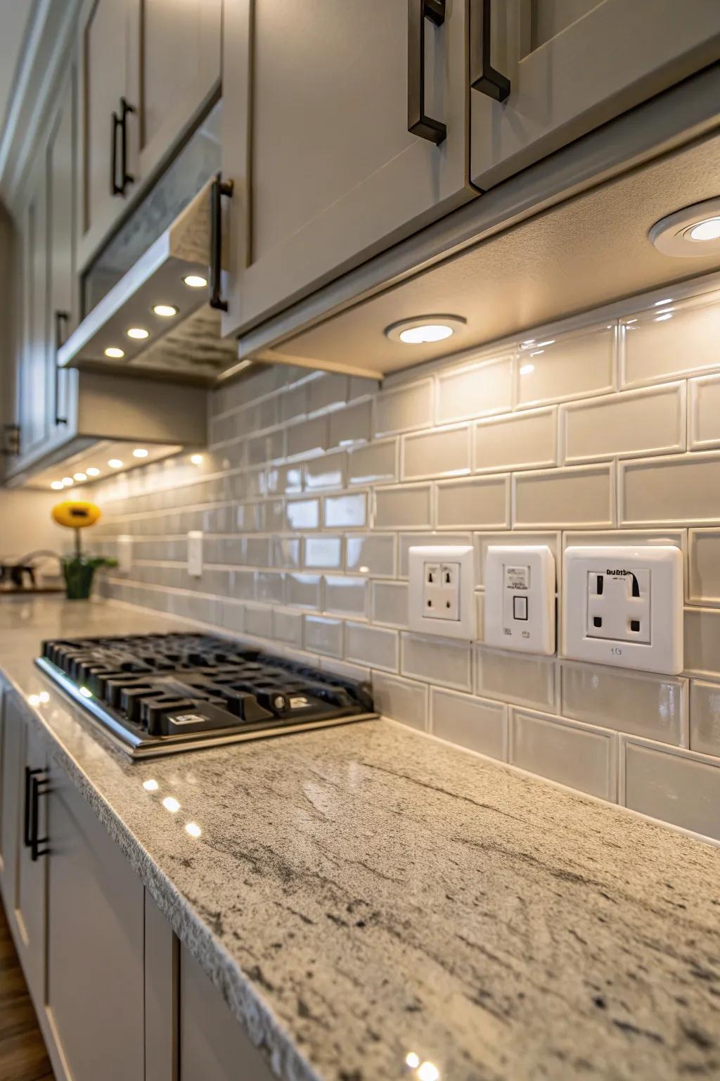 Sleek kitchens with hidden power outlets.