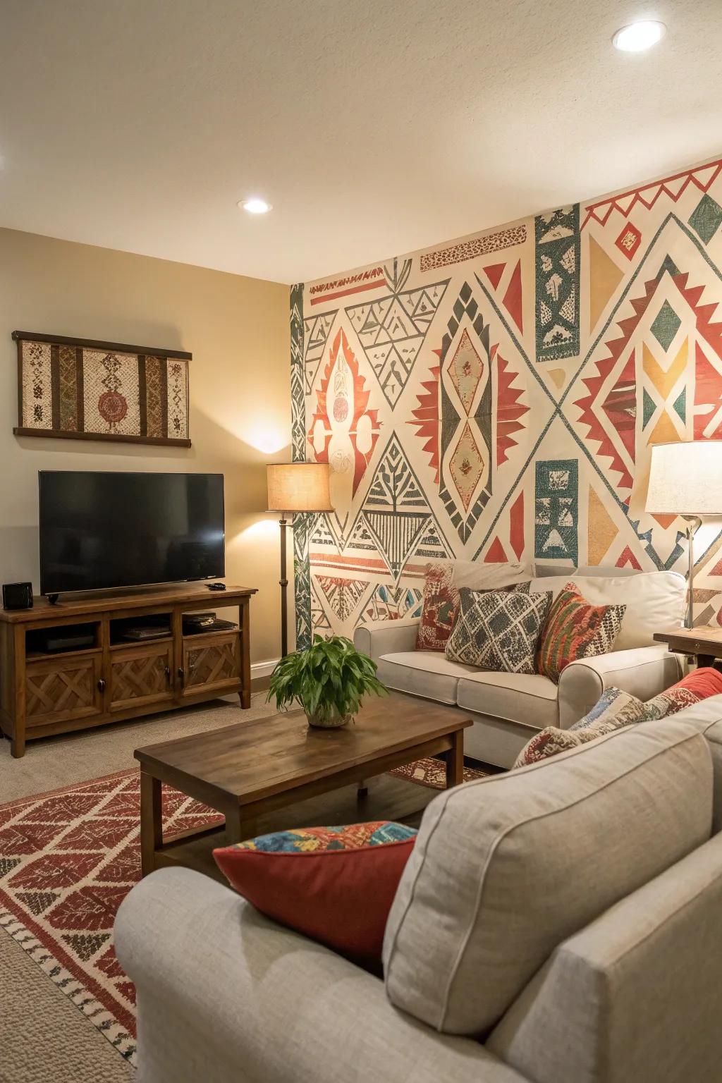 Add character with a striking accent wall.