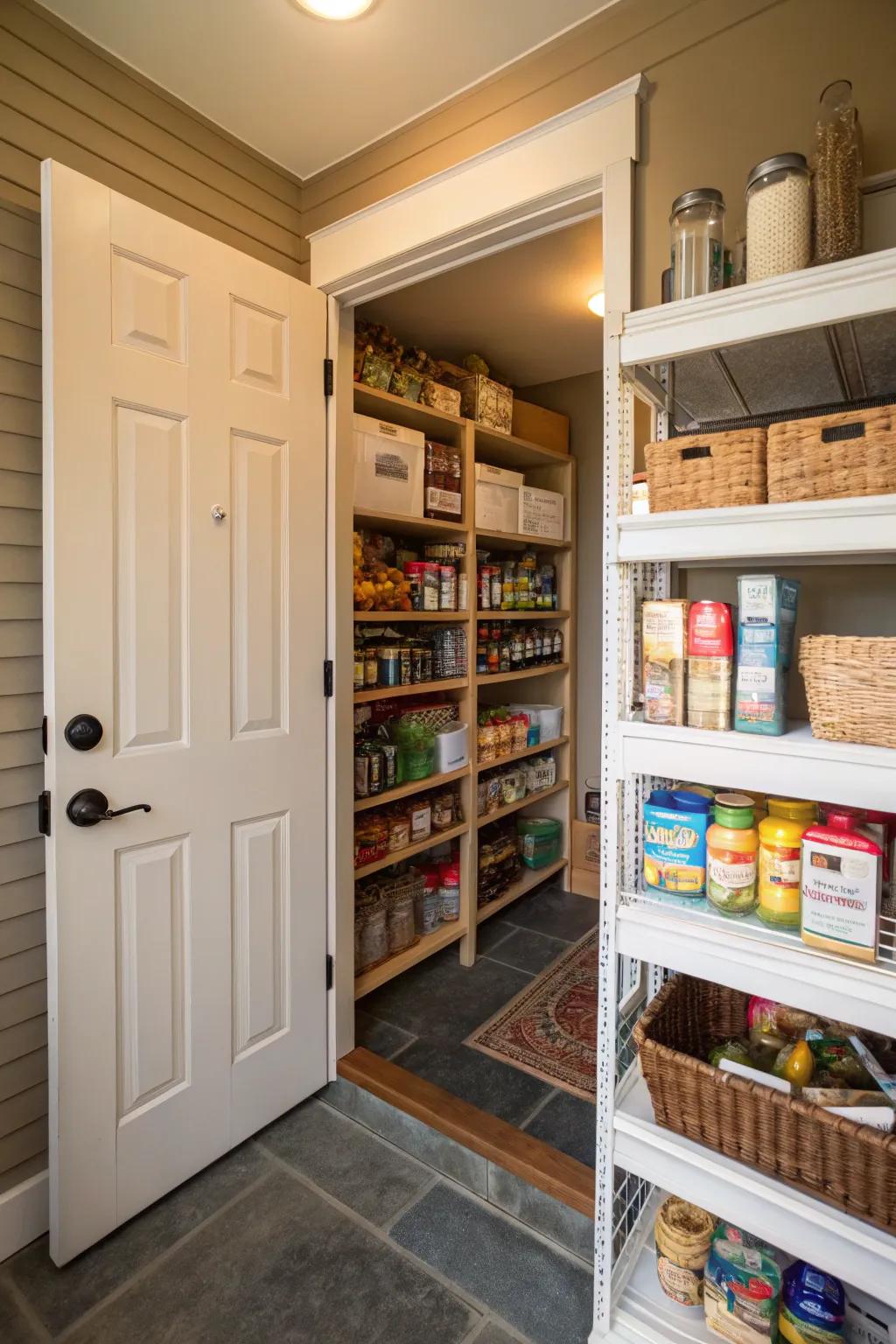 Simplify grocery unloading with a dedicated pantry door.