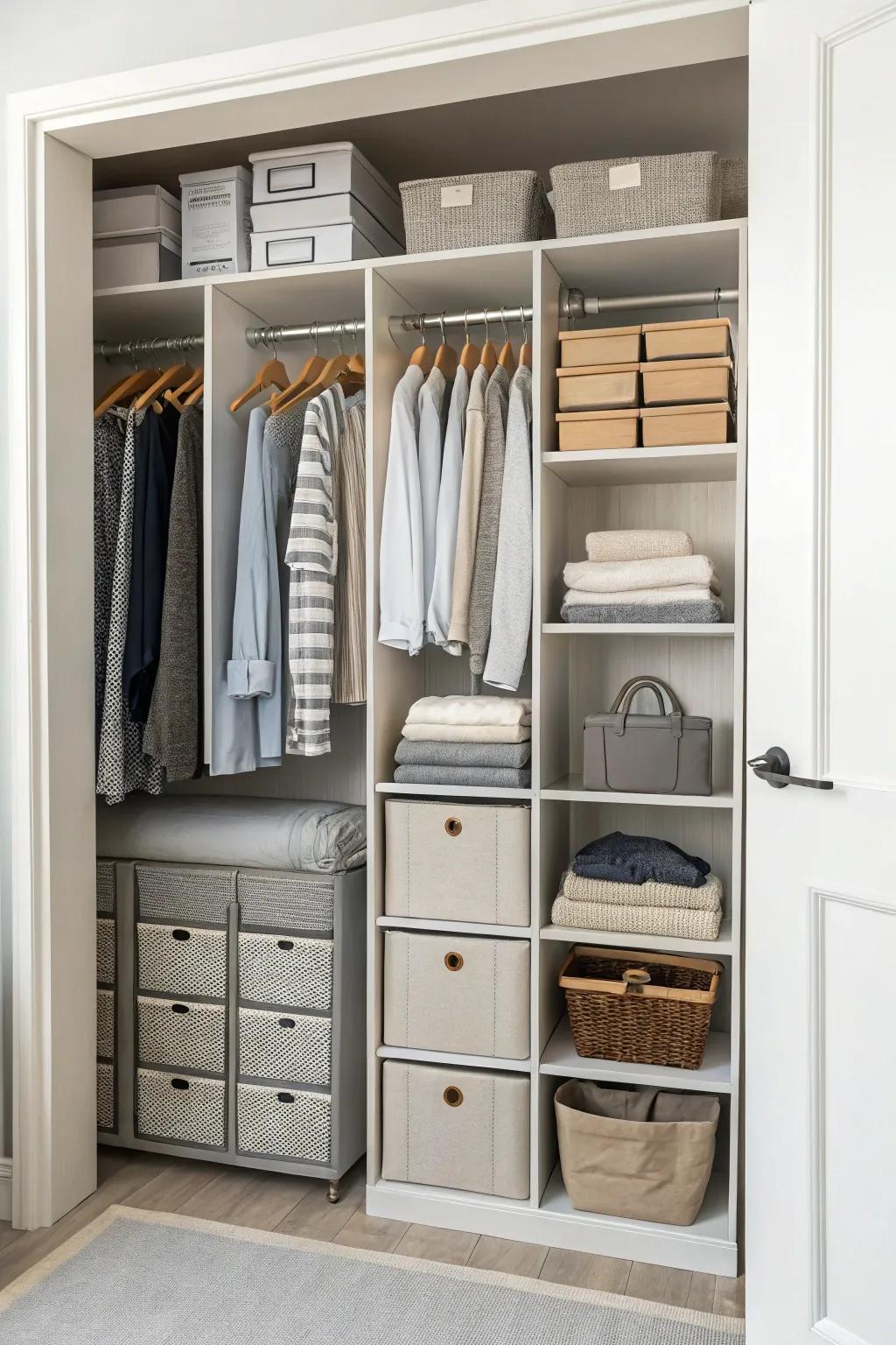 Foldable storage solutions save space and adapt to your needs.