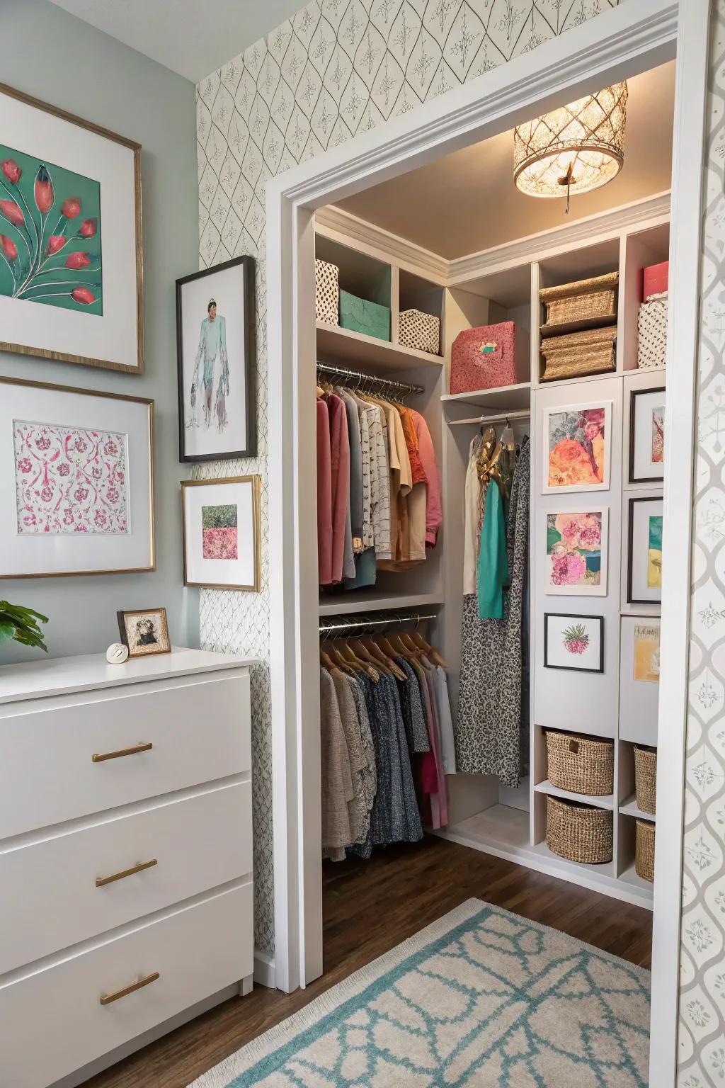 Add personal touches to make your closet inviting.