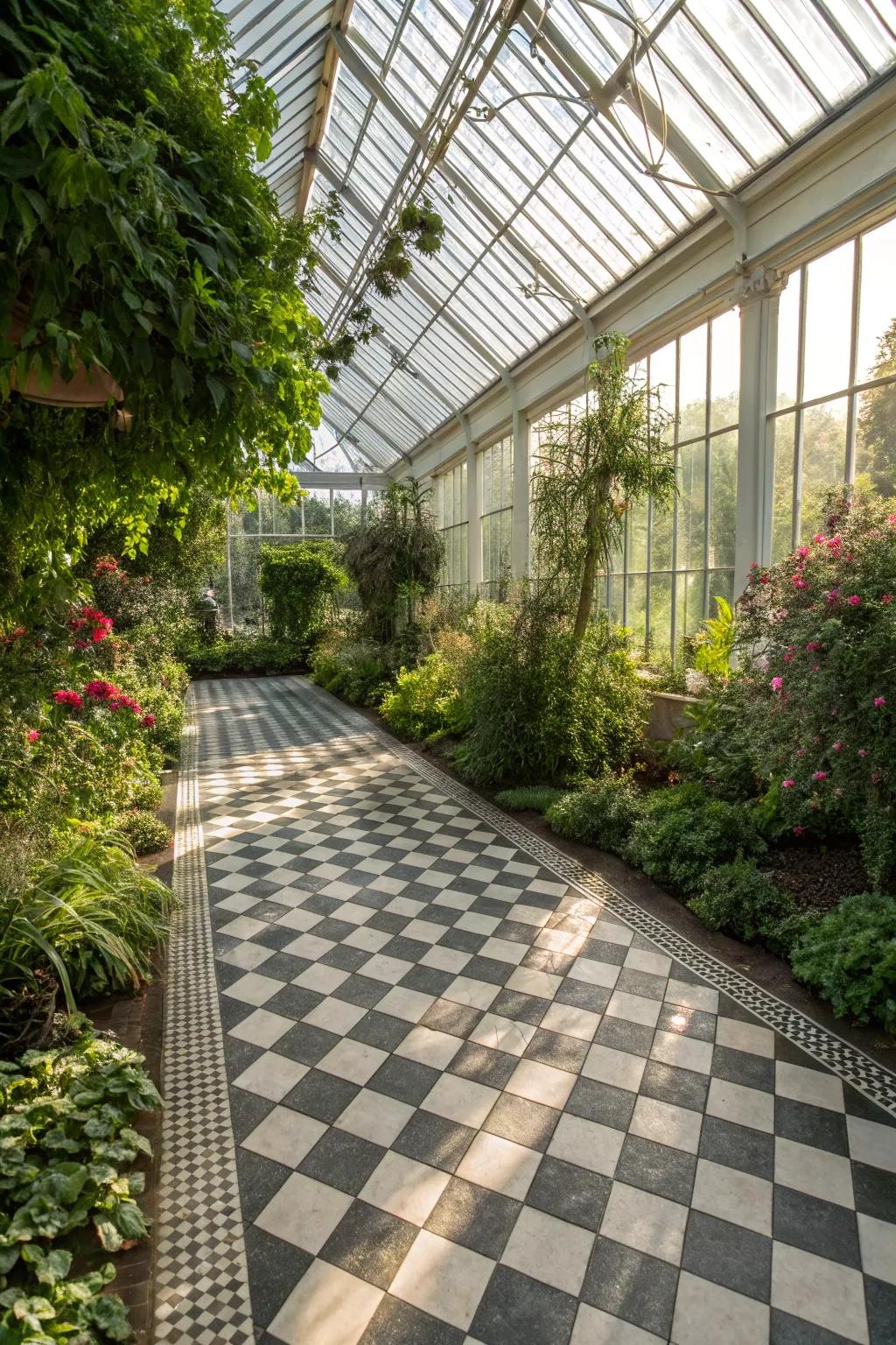 Checkerboard patterns add a playful and retro touch.