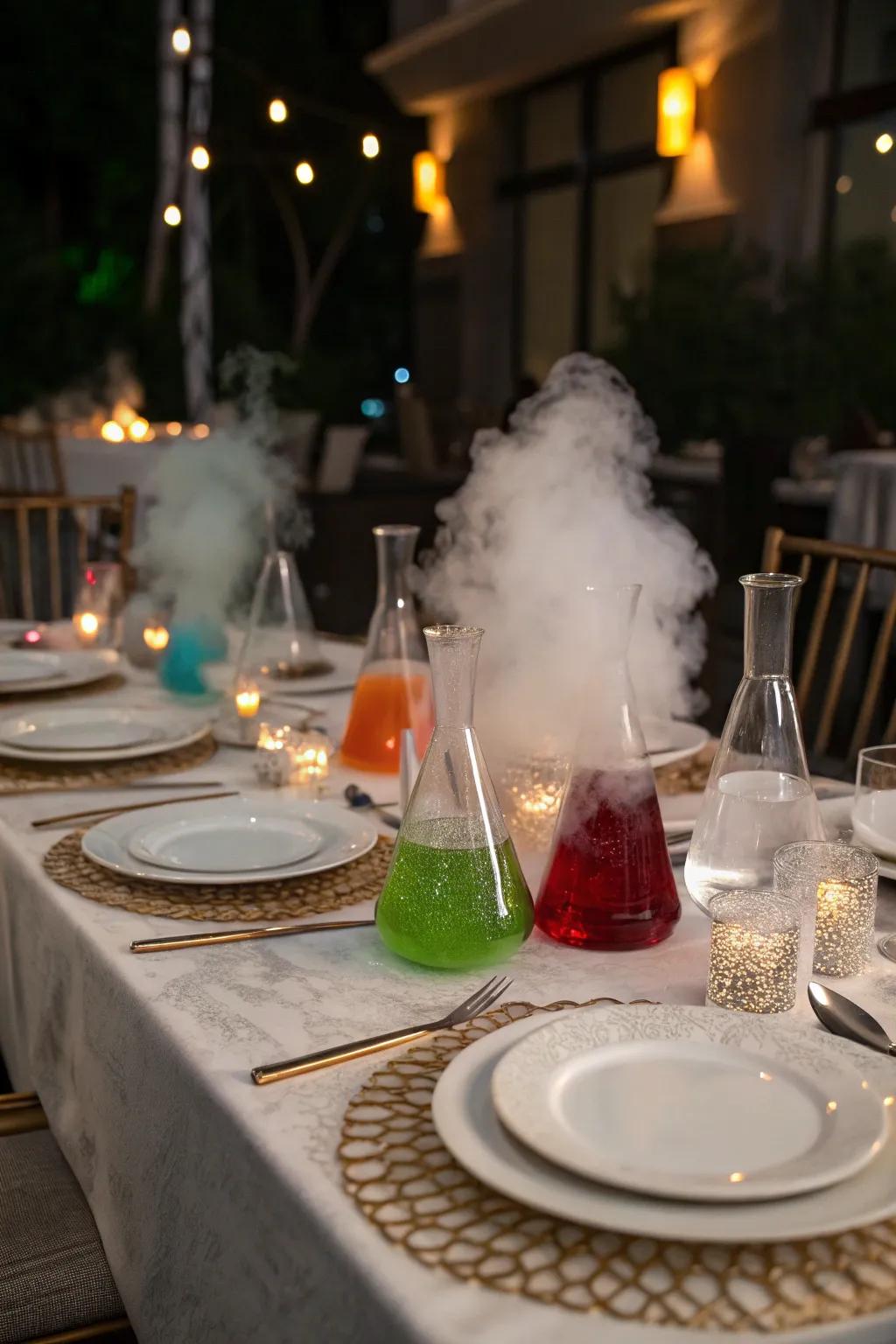 Delight guests with inventive flavors at a mad scientist-themed dinner.