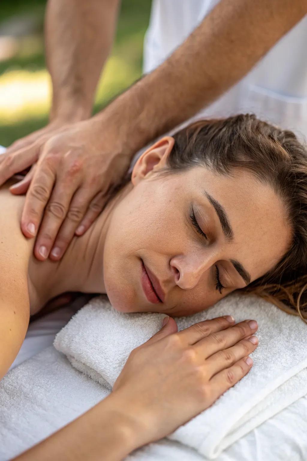 Focus on common tension spots for optimal relief.