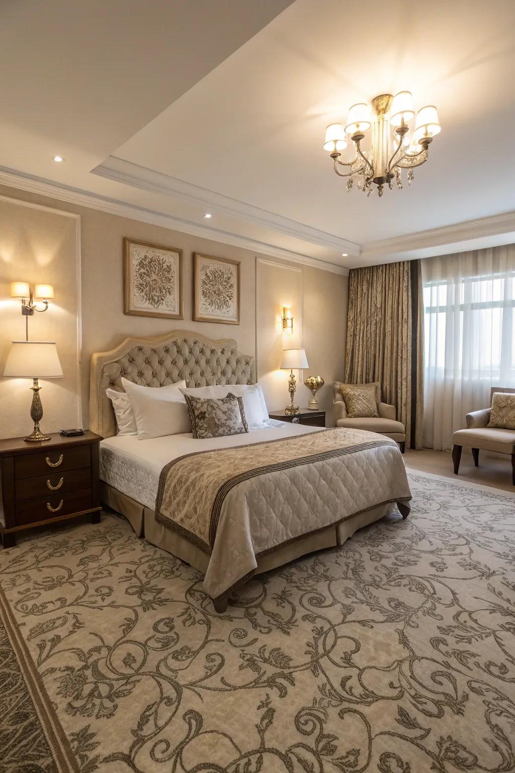 Understated patterns bring refined elegance to your bedroom.