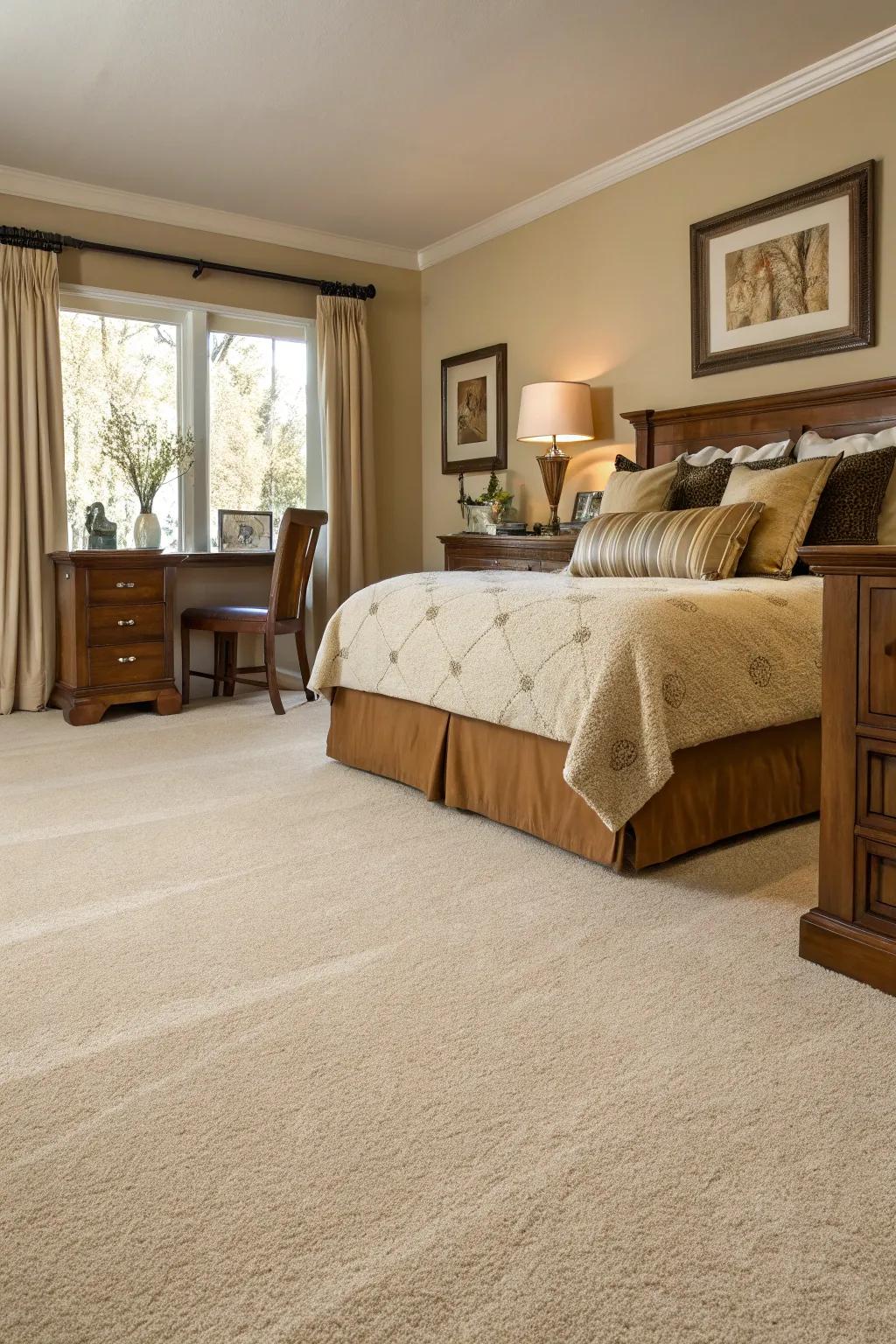 Plush padding enhances carpet comfort and durability.