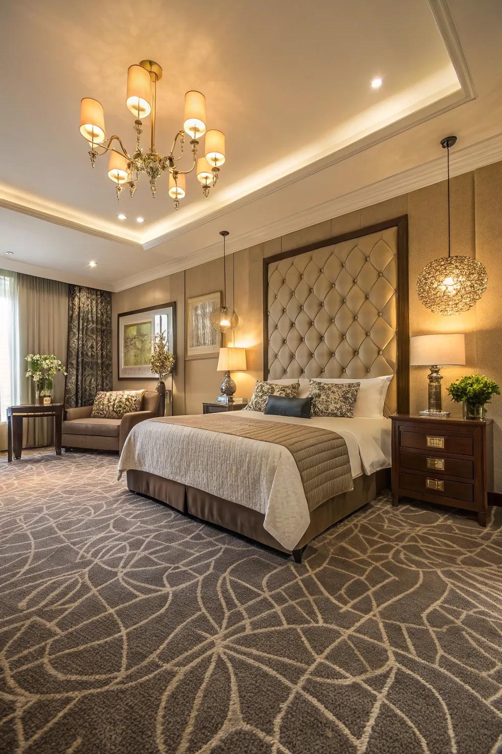 Textured carpets bring depth and tactile interest to your bedroom.