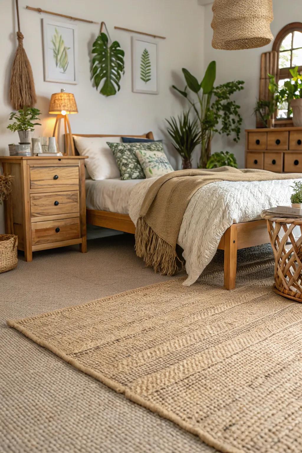 Natural fiber carpets offer sustainable and organic beauty.