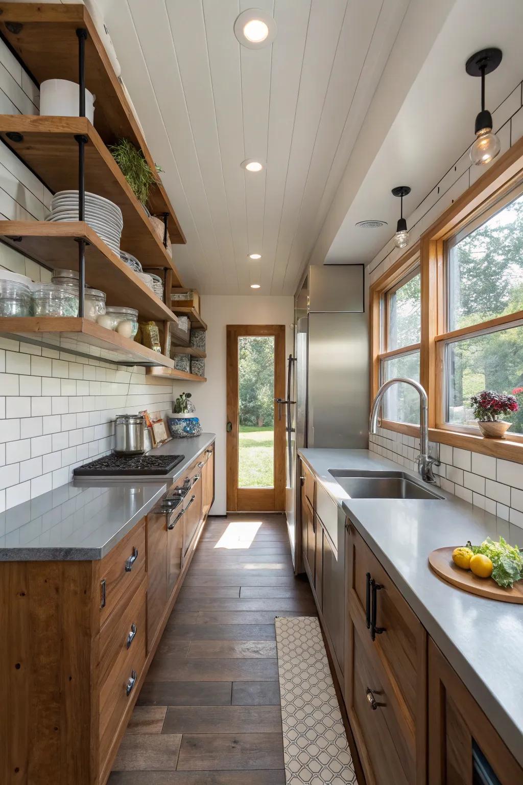 Combining textures adds warmth and interest to kitchens.