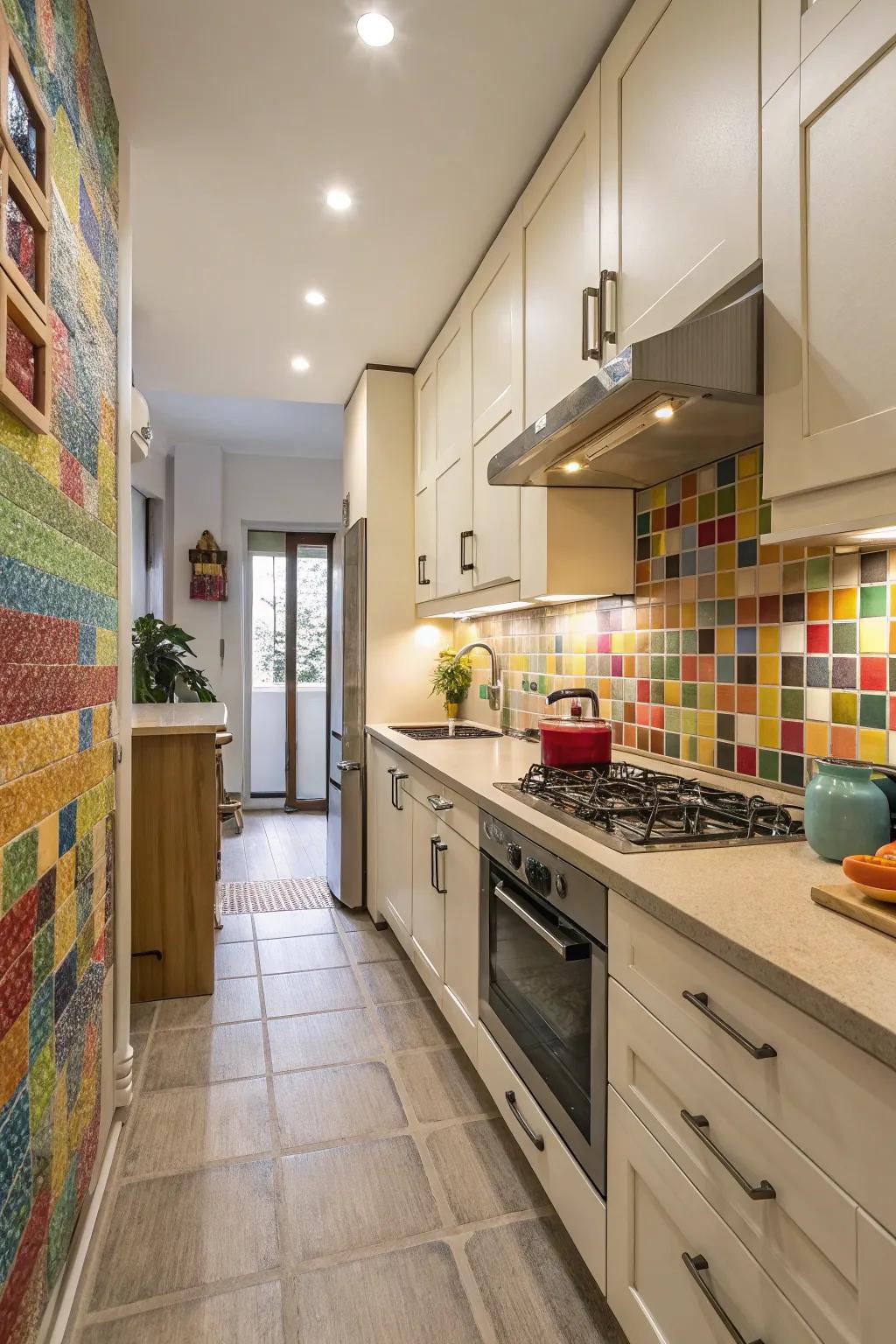 Colorful accents energize and personalize kitchen spaces.