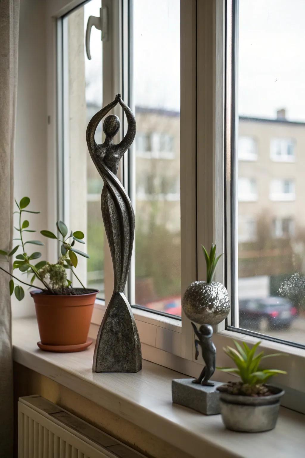 Sculptural decor adds sophistication and focus to your windowsill.