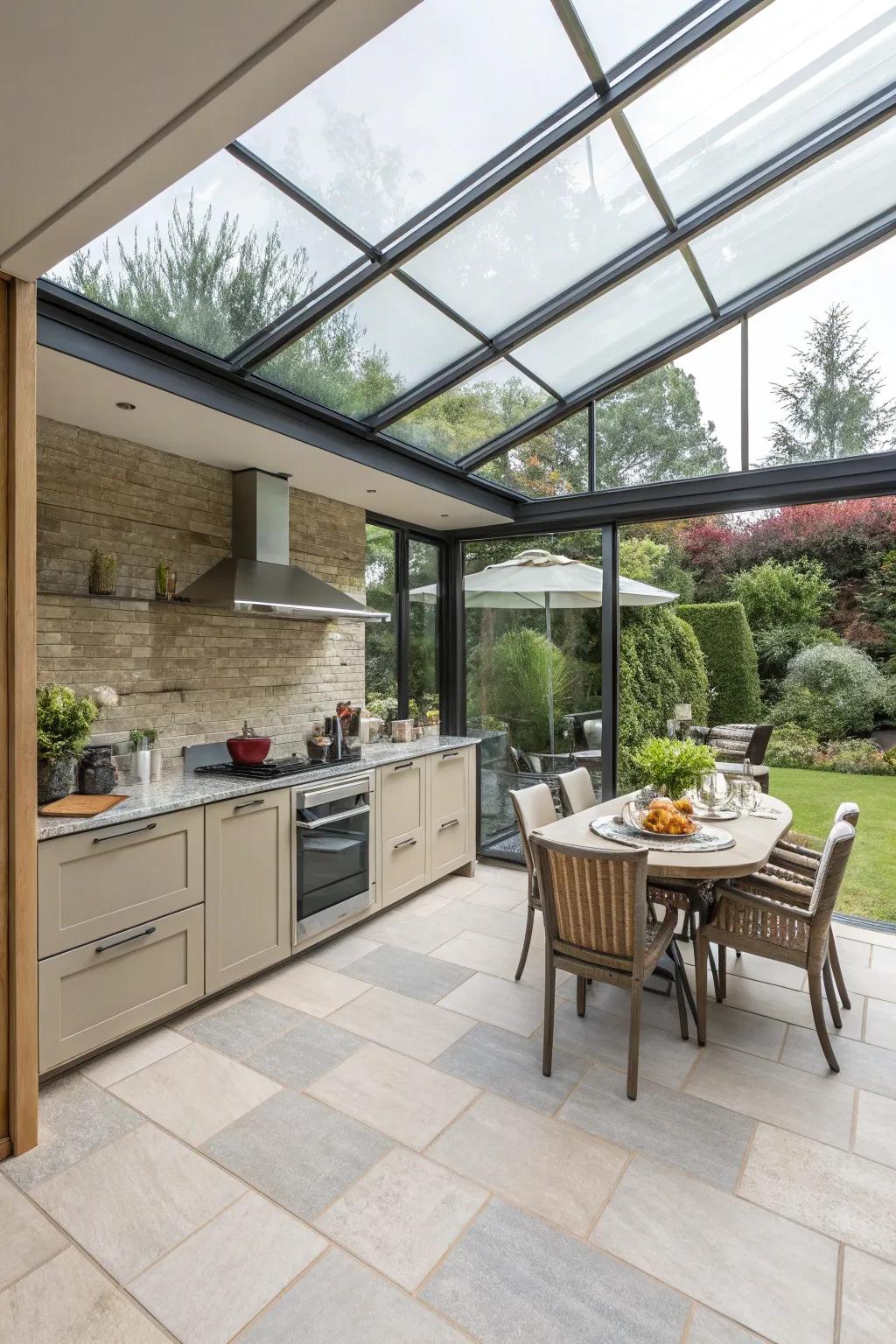 Expand your living area by integrating indoor comforts with your patio.