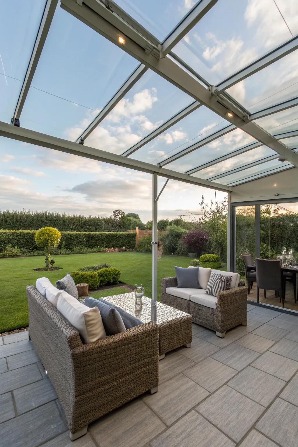 Adapt your patio with multifunctional furniture.