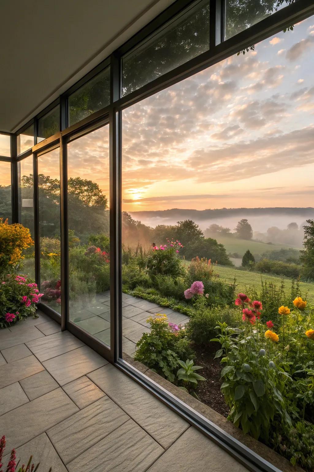 Savor expansive views through floor-to-ceiling glass panels.