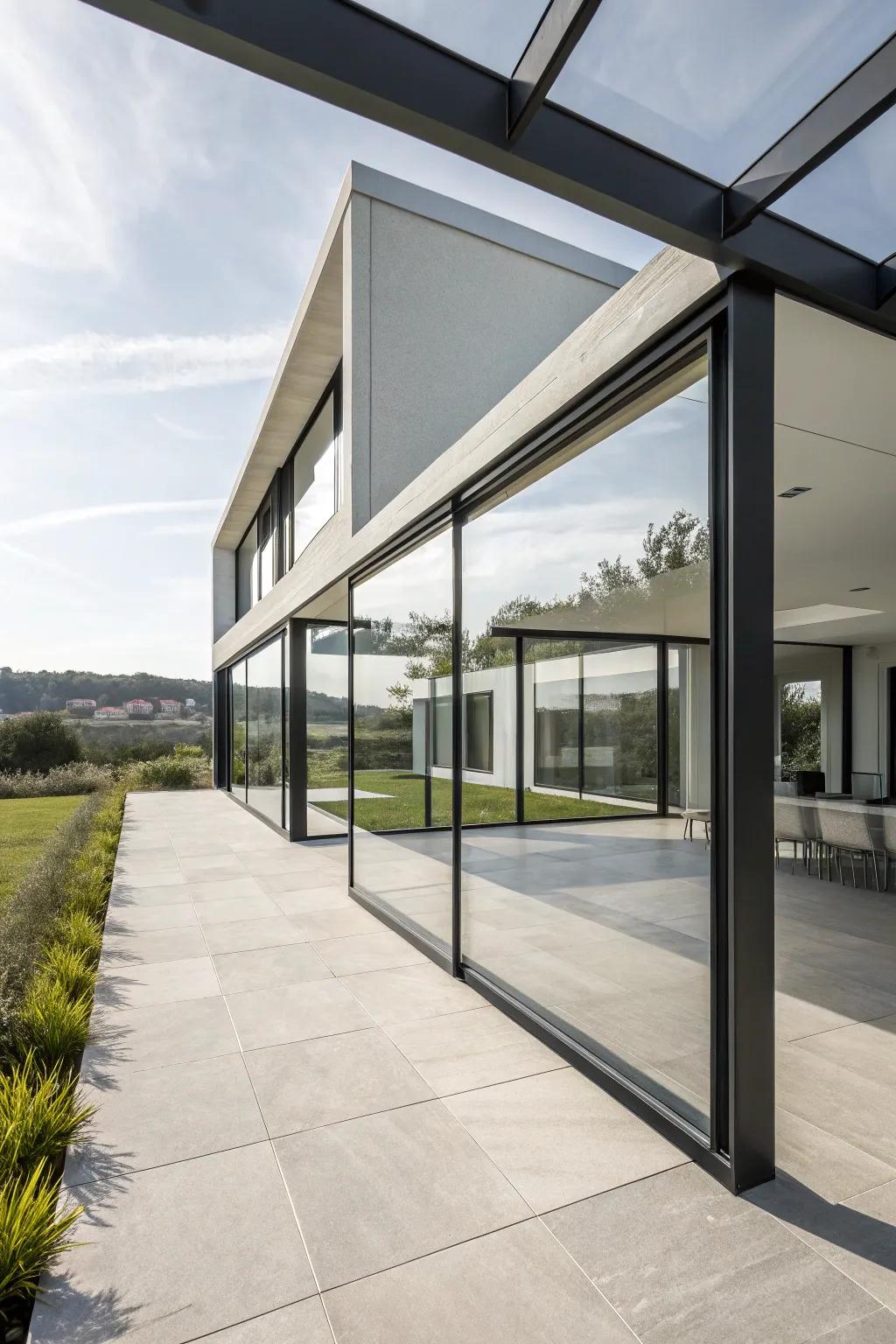 Achieve sleek sophistication with minimalist glass enclosures.