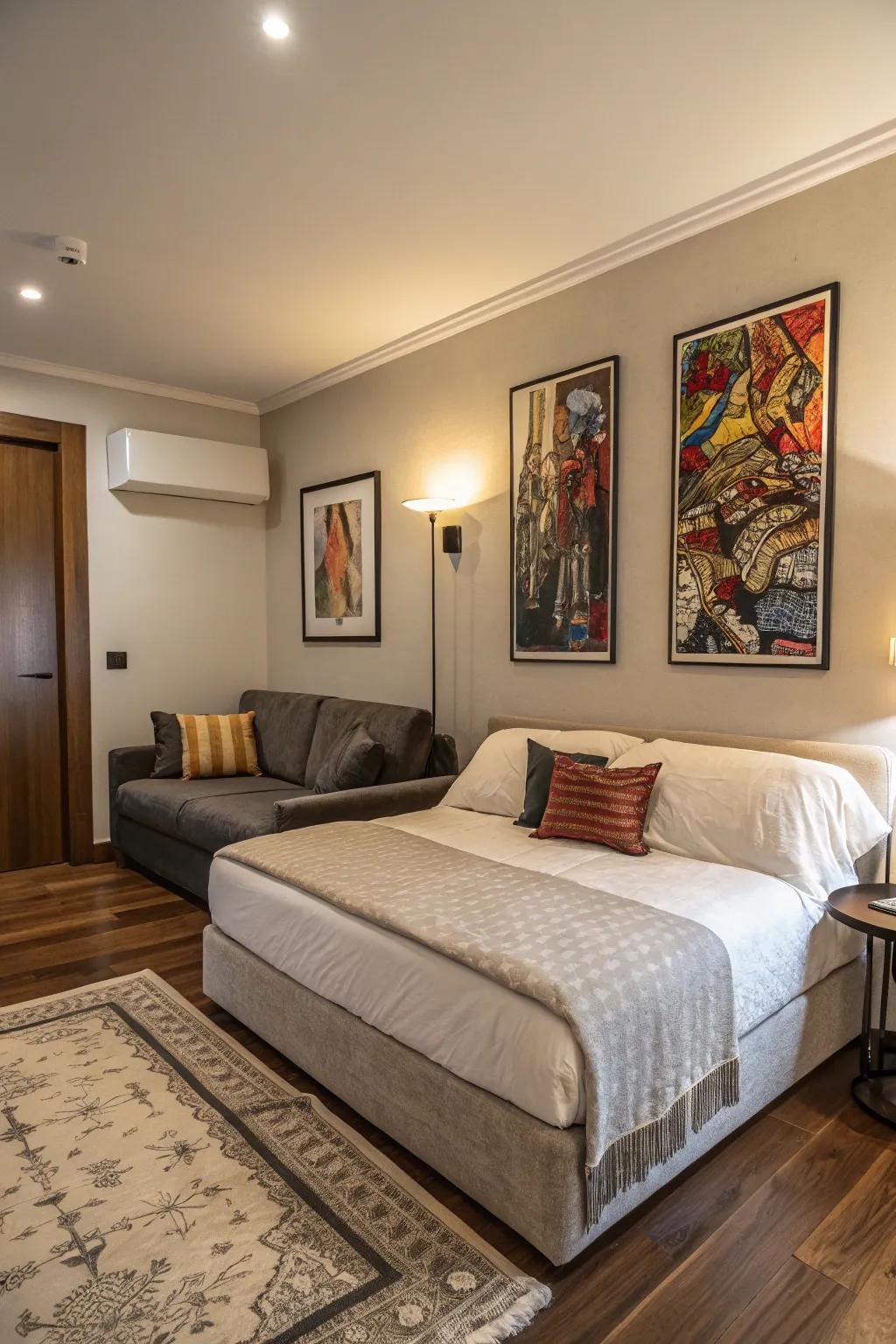 Artistic elements add sophistication and character.