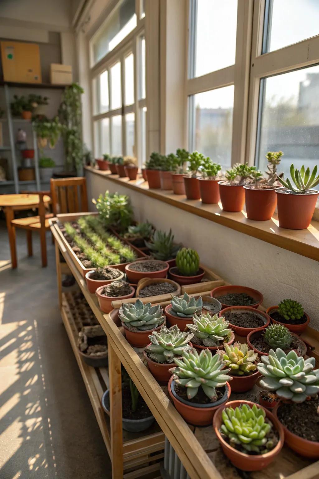 Succulents add a fresh, natural vibe.
