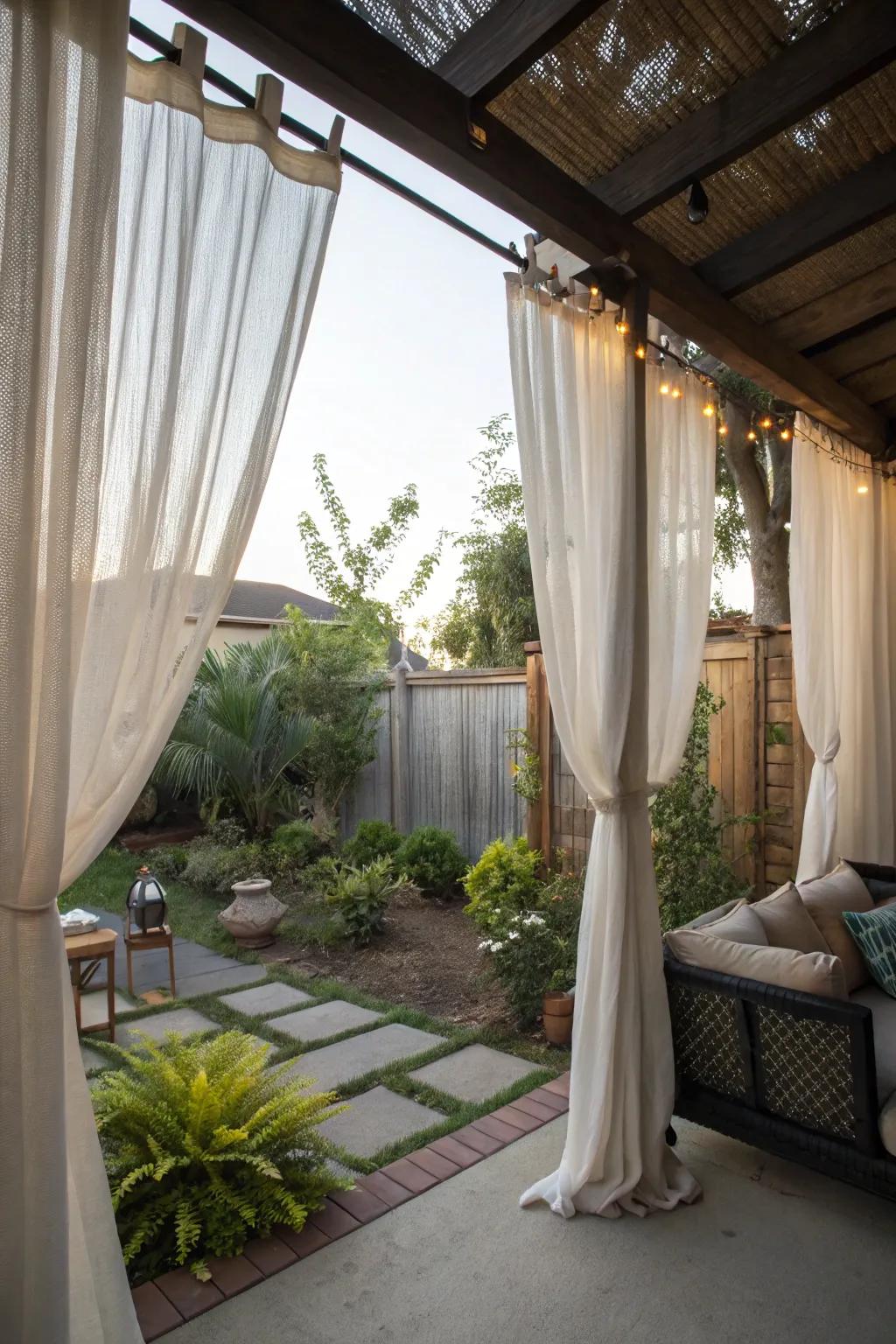 Outdoor curtains provide an affordable and versatile privacy option.