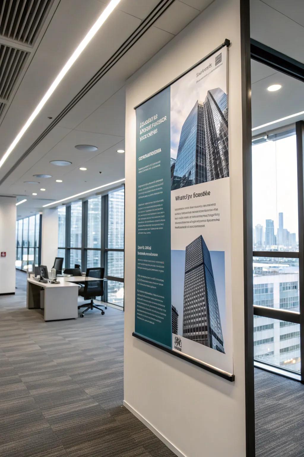 Business-themed posters add professionalism to workspaces.