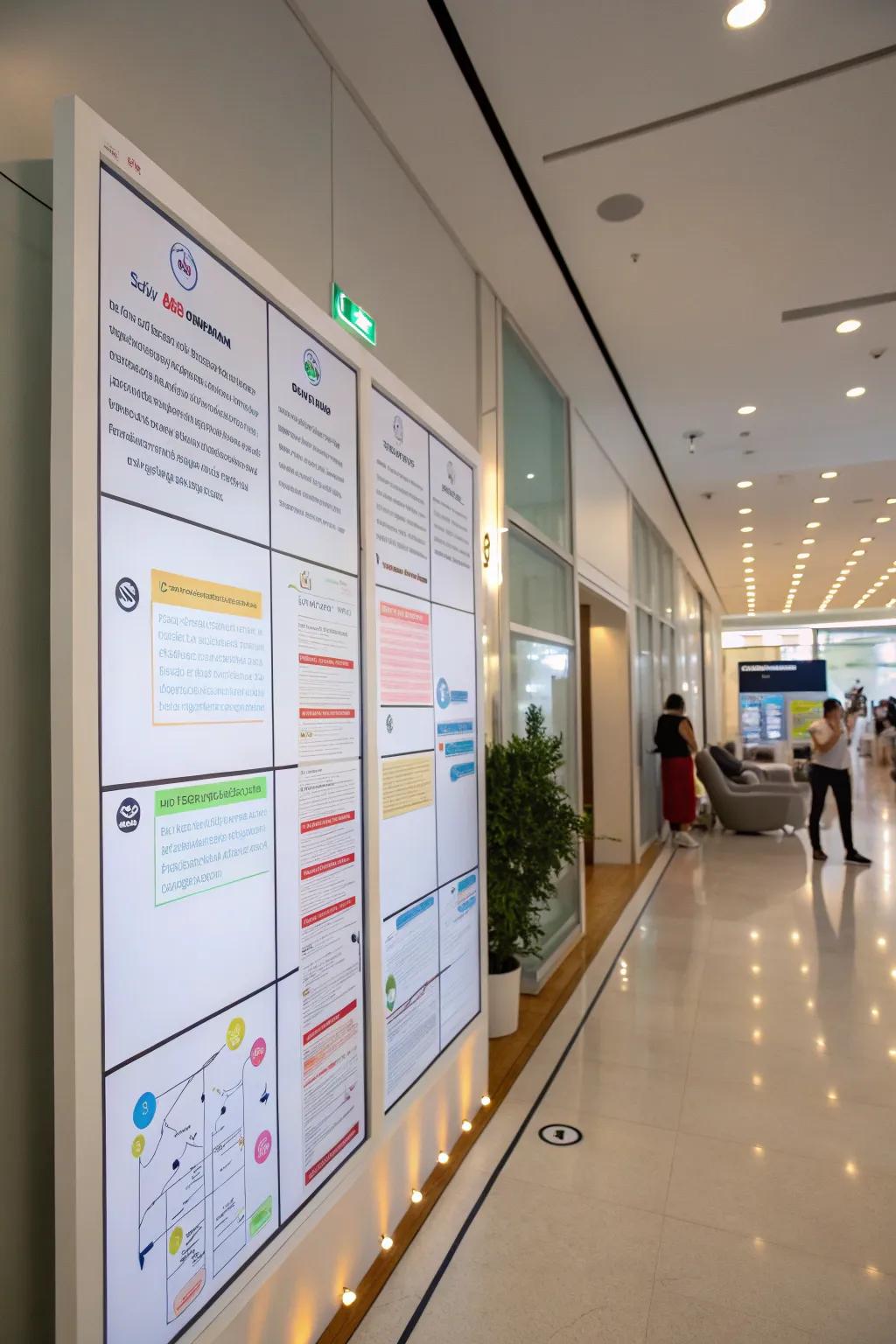 Interactive posters encourage participation and creativity.