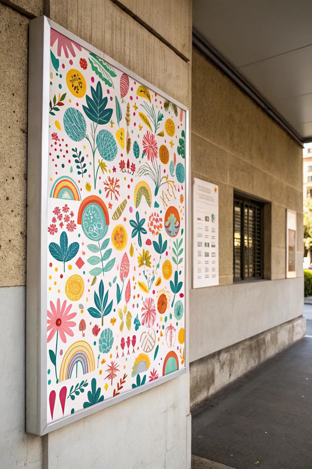 Patterned posters add a playful vibe to your rooms.