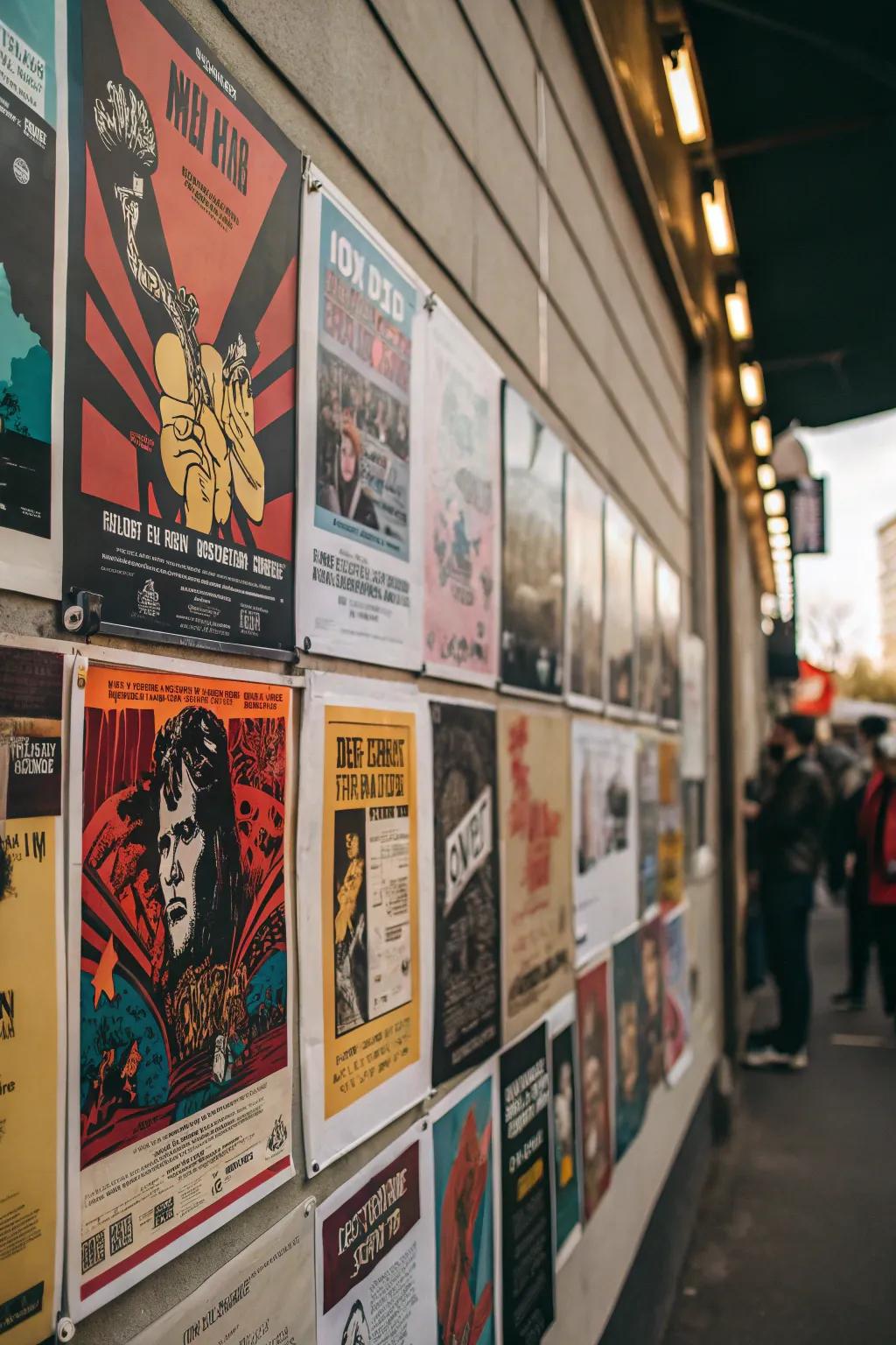 Eclectic poster mixes create dynamic and intriguing spaces.