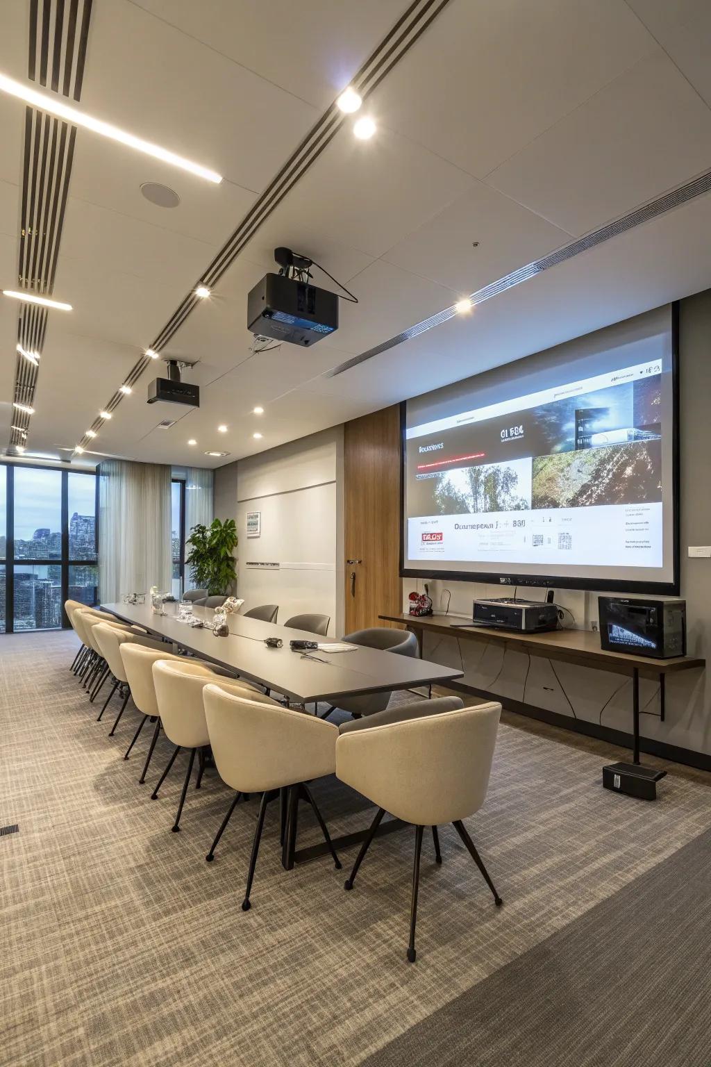Tech-friendly features are a must for modern conference rooms.